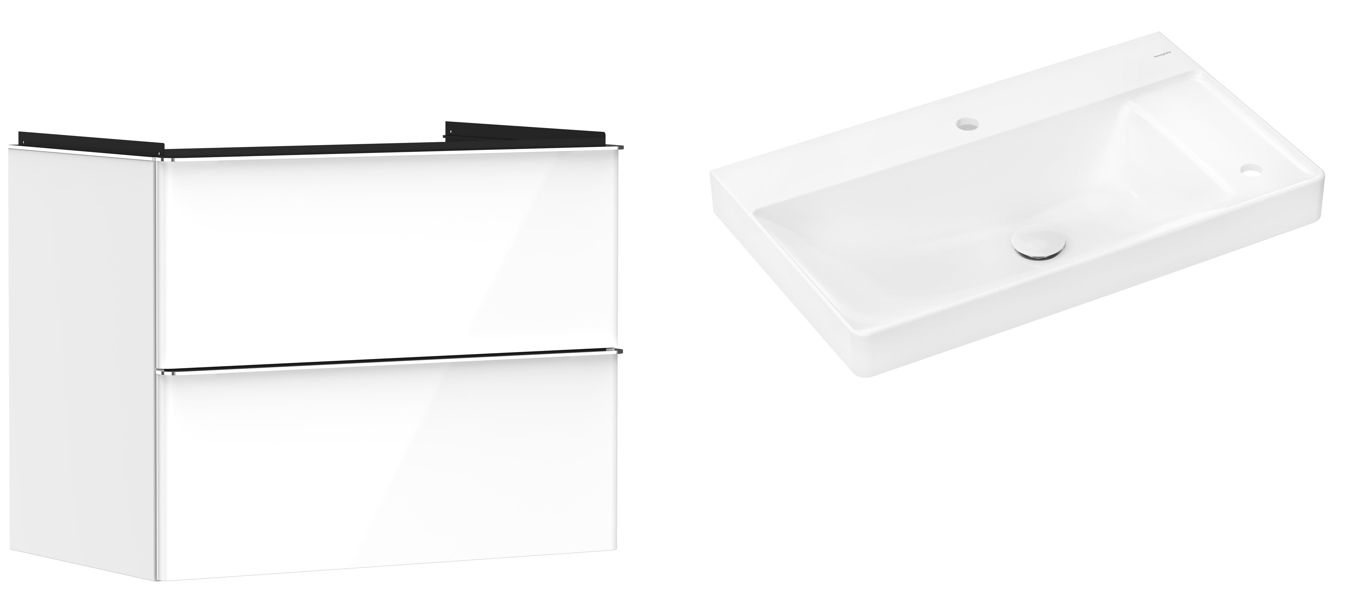 Conjunto armario Hansgrohe Xelu Q 54027000, lavabo Hansgrohe Xelu Q 61025450