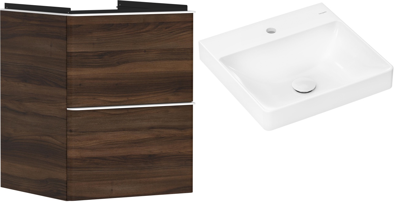 Conjunto armario Hansgrohe Xelu Q 54022700, lavabo Hansgrohe Xelu Q 61012450