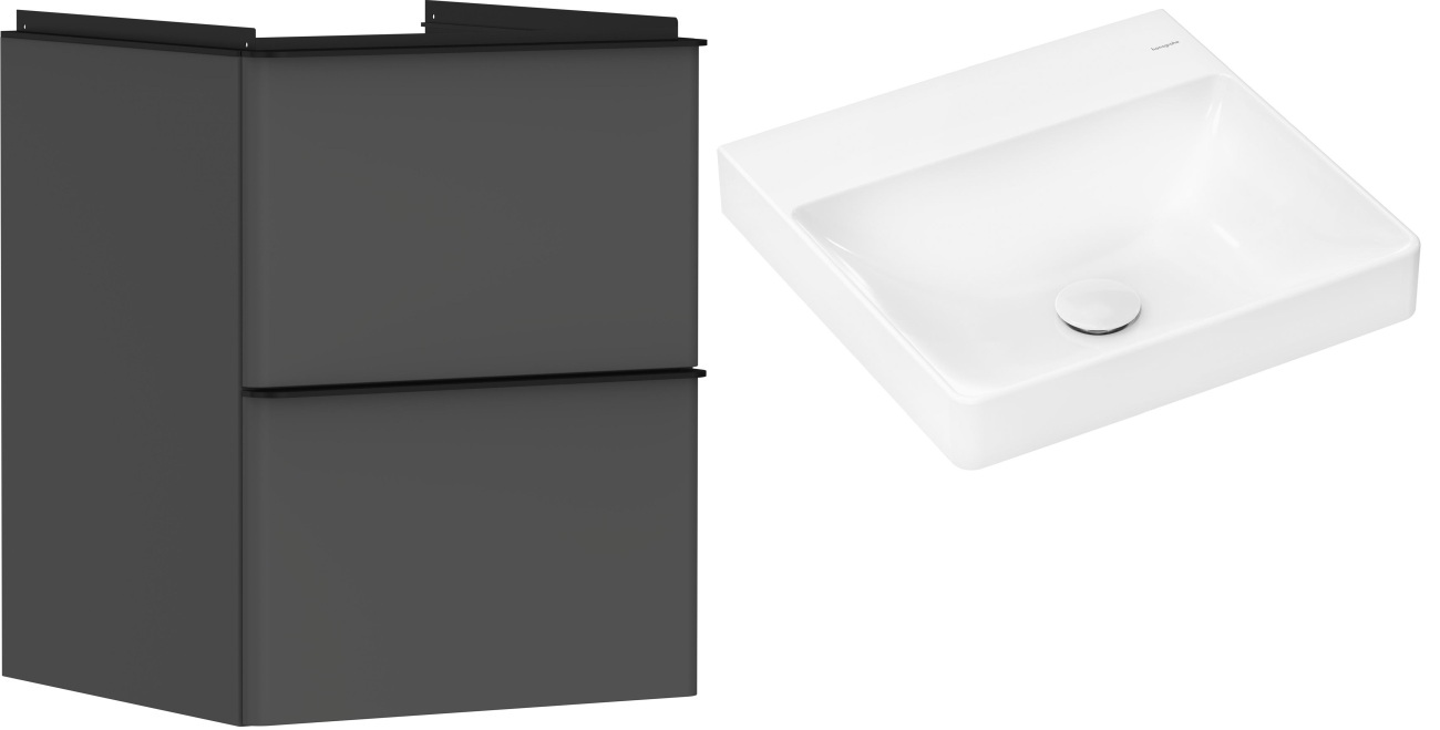 Conjunto armario Hansgrohe Xelu Q 54020670, lavabo Hansgrohe Xelu Q 61013450