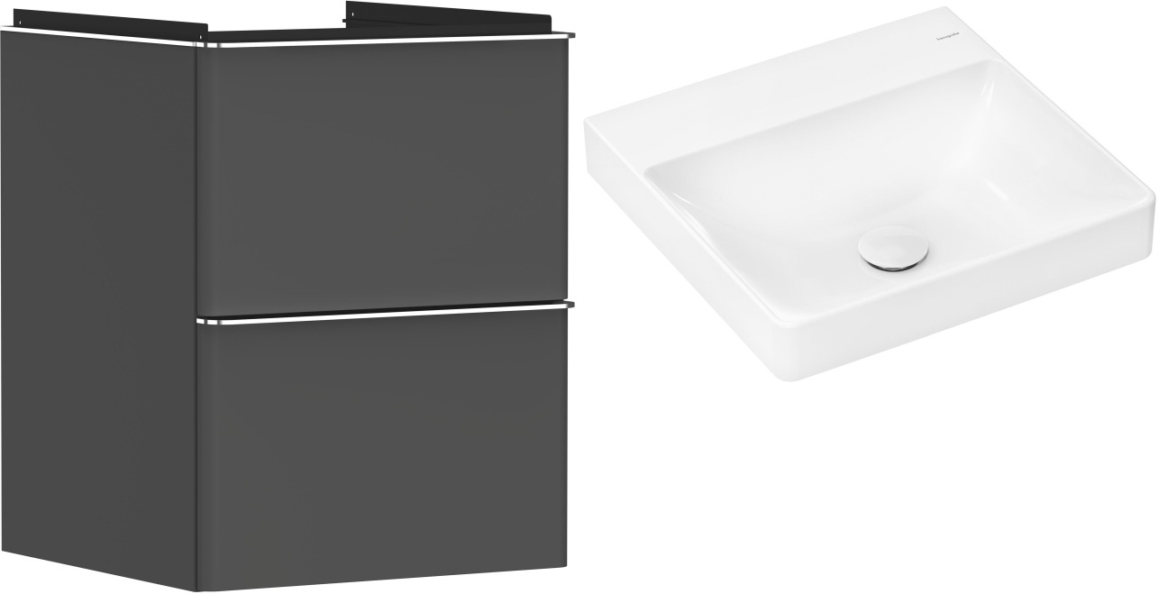 Conjunto armario Hansgrohe Xelu Q 54020000, lavabo Hansgrohe Xelu Q 61013450