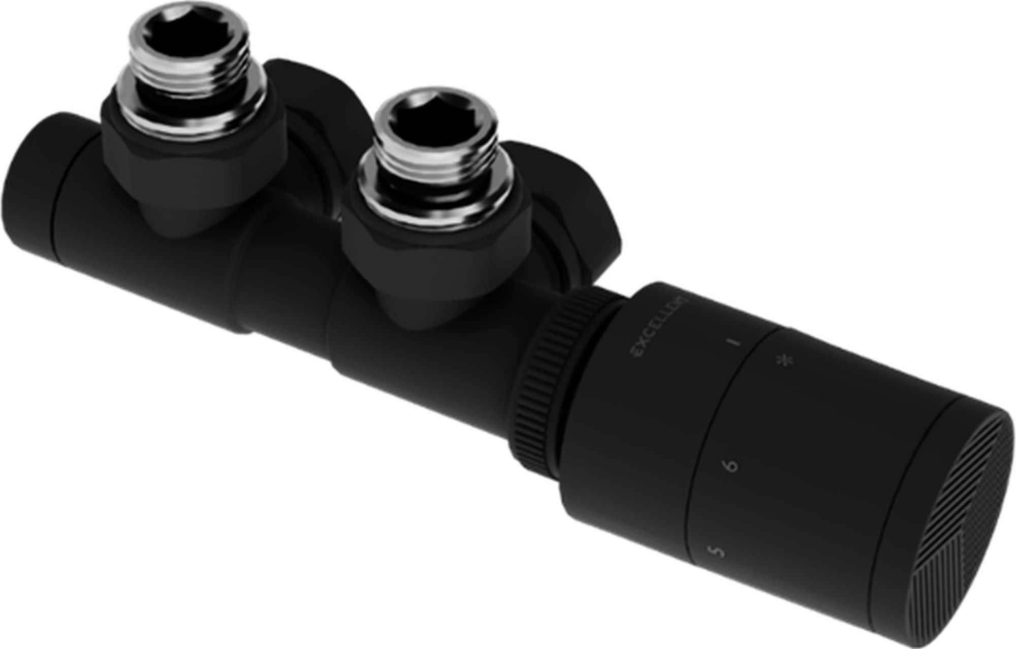 Excellent Caldo válvula combinada termostática negro GREX.CA50.P.ZT.BL