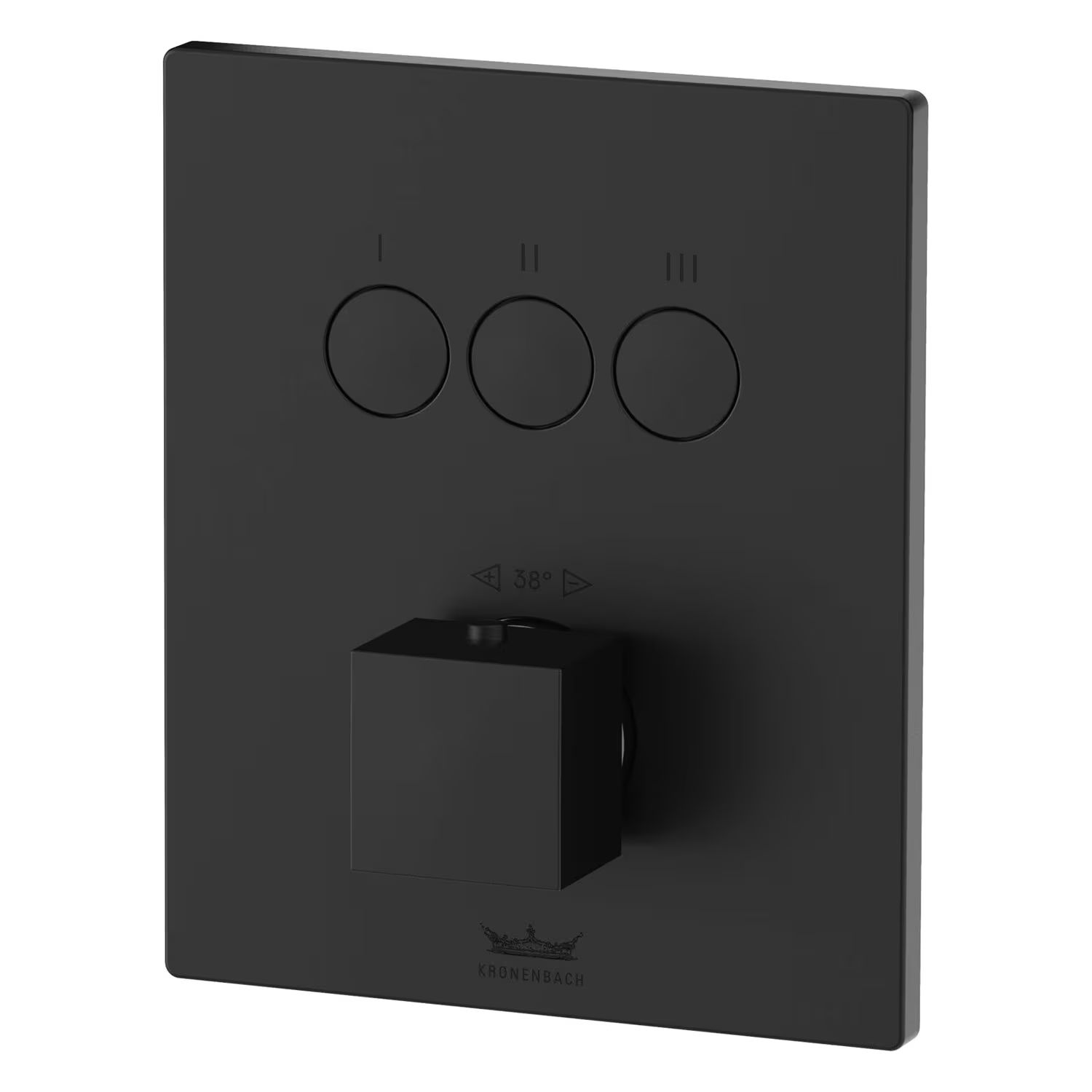 Kronenbach Smart Push grifo de bañera y ducha empotrado con termostato negro 19046003SM