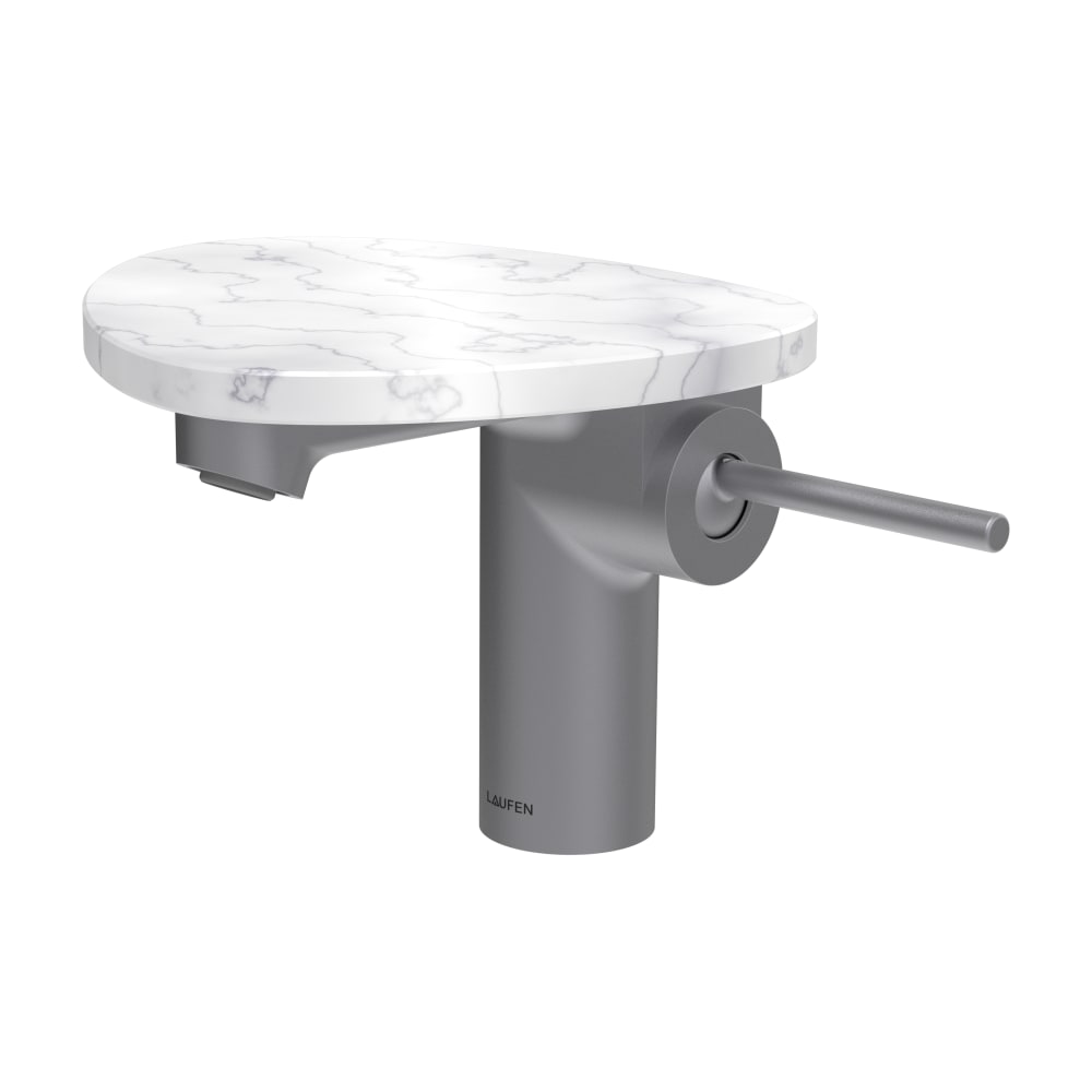 Laufen Ada grifo para lavabo de pie blanco-acero HF506702505060