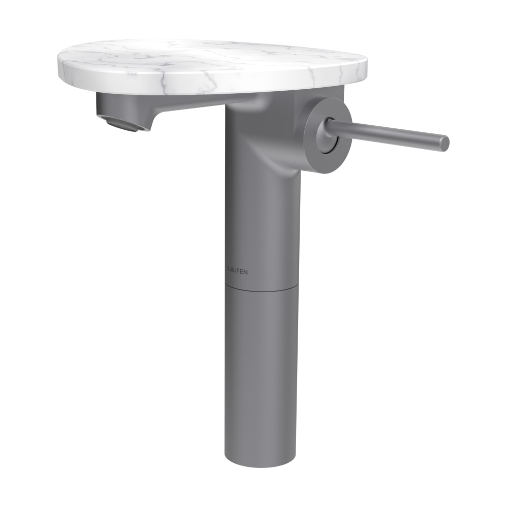 Laufen Ada grifo para lavabo de pie blanco-acero HF506714505060
