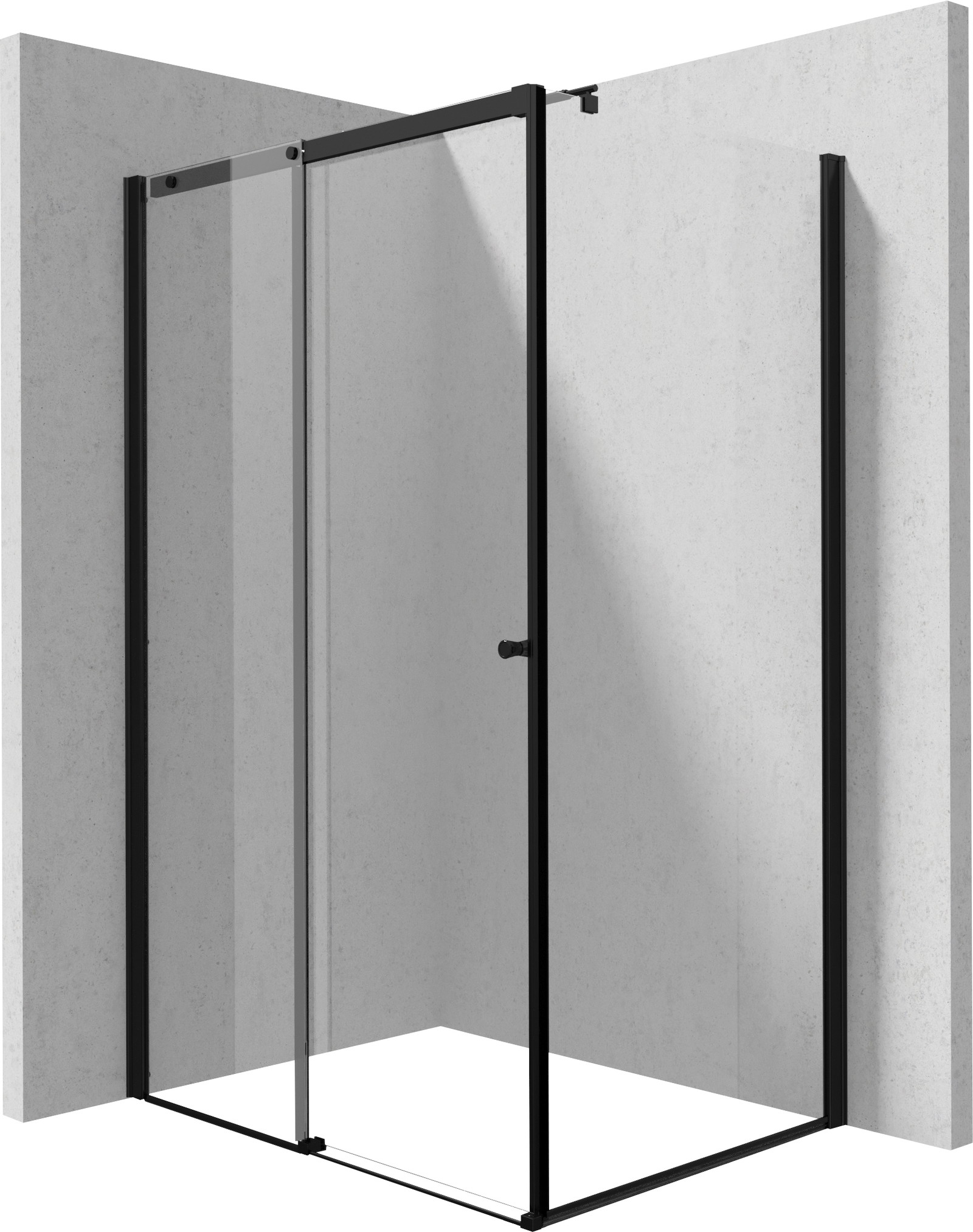 Deante Kerria Plus cabina de ducha 100x80 cm rectangular negro mate/vidrio transparente KKNNP10S08