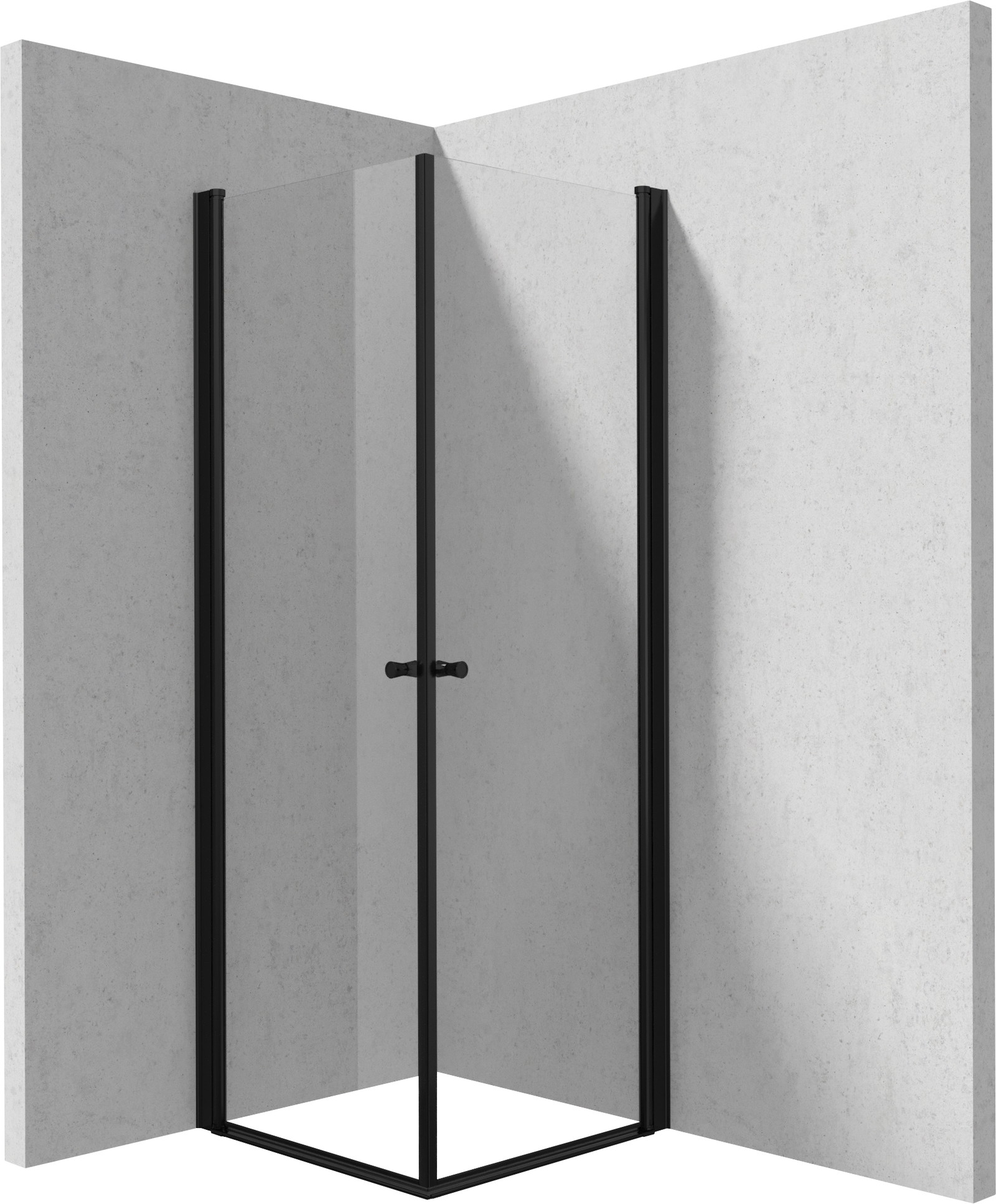 Deante Kerria Plus cabina de ducha 80x80 cm cuadrada negro mate/vidrio transparente KKNNW08W08