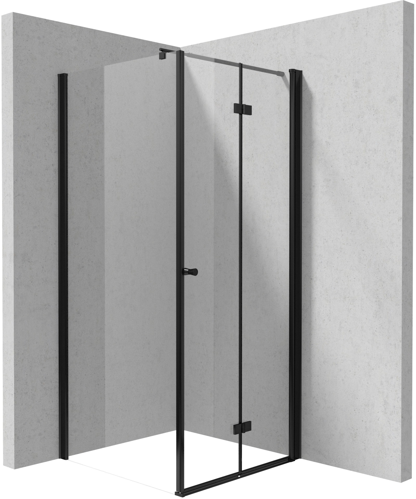 Deante Kerria Plus cabina de ducha 80x80 cm cuadrada negro mate/vidrio transparente KKNNX08S08