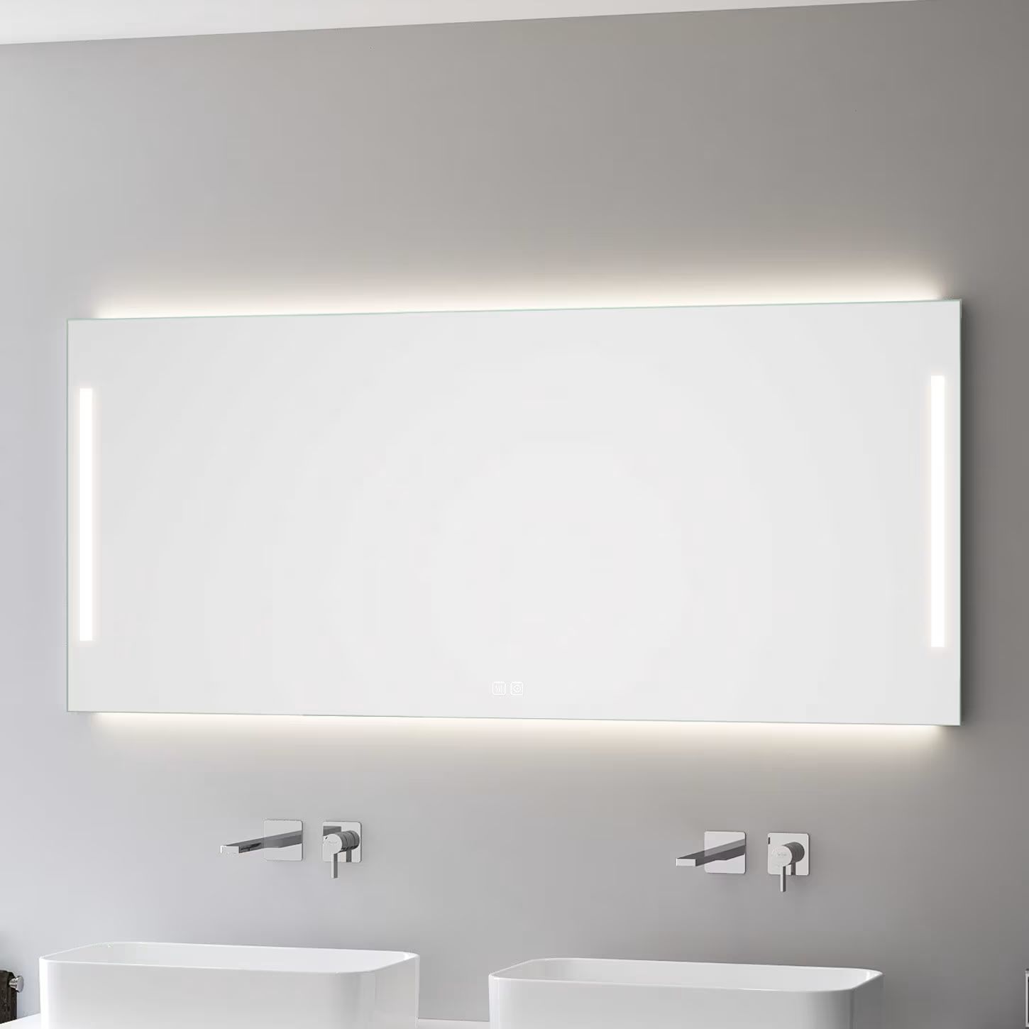 Kronenbach Sun espejo 180x60 cm rectangular con iluminación plata US186082KBSNLEDN