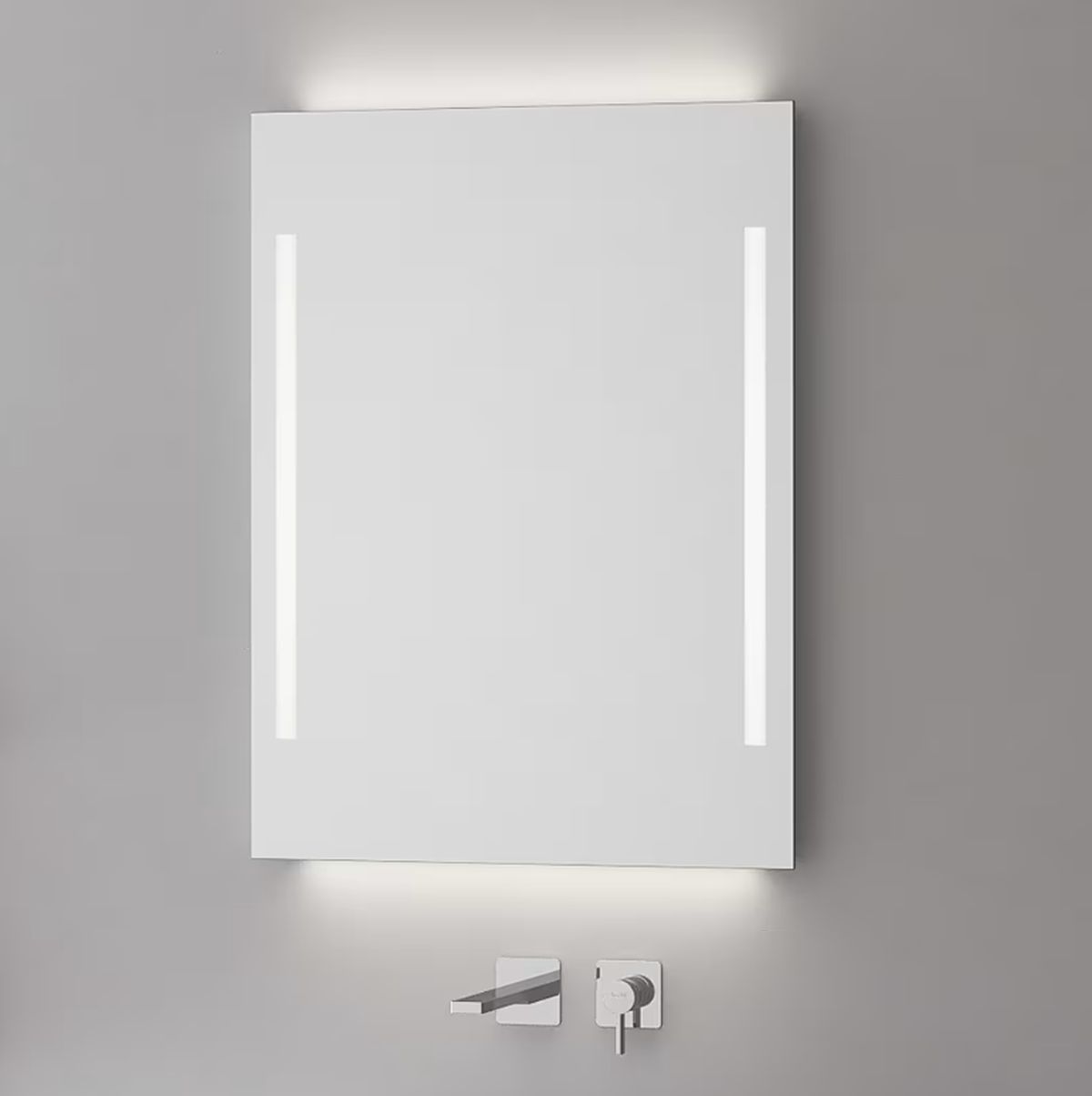 Kronenbach Sun espejo 60x80 cm rectangular con iluminación plata US608082KBSNLEDN
