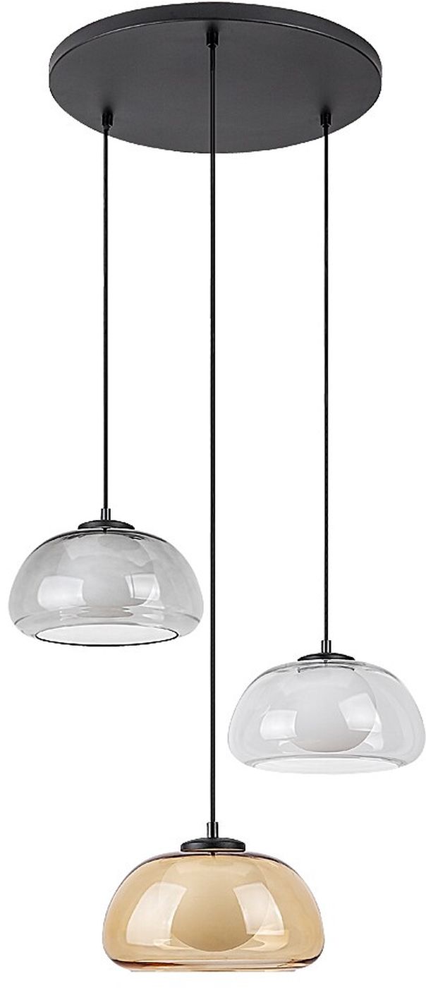 Rabalux Elowen lámpara colgante 3x5 W blanco-negro-transparente-humado-ámbar 72276