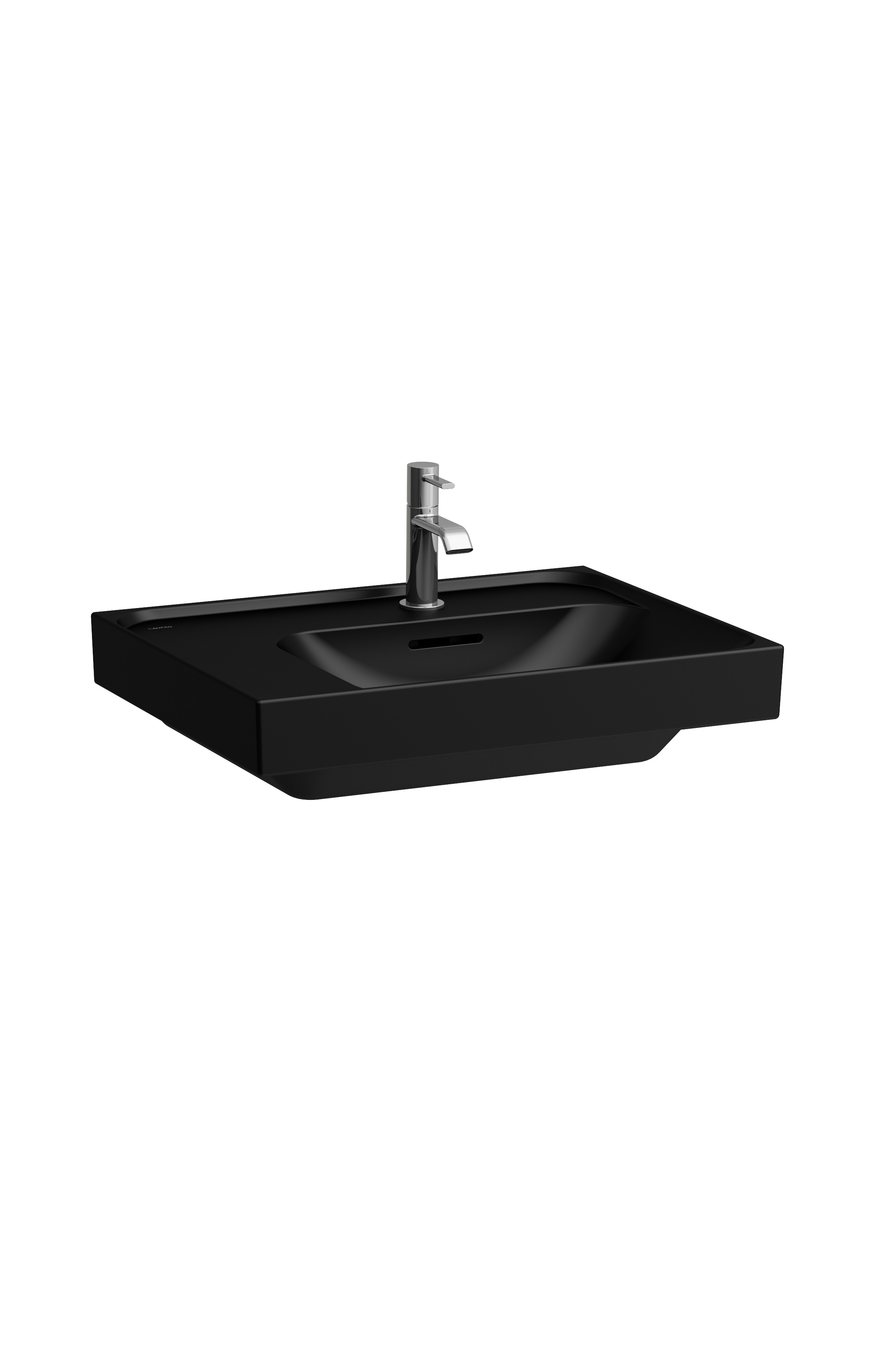 Laufen Meda lavabo 60x46 cm rectangular para mueble negro mate H8171127161041