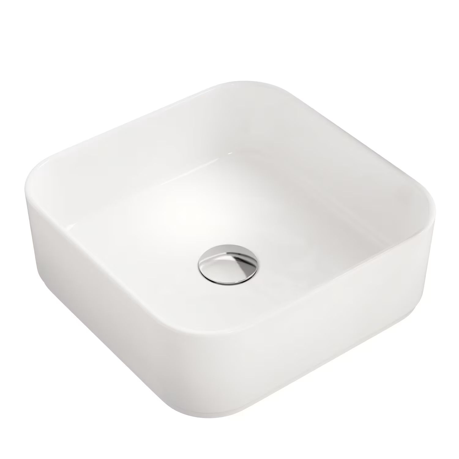 Kronenbach Cube lavabo 38.5x38.5 cm cuadrada sobre encimera blanco KB144380CU