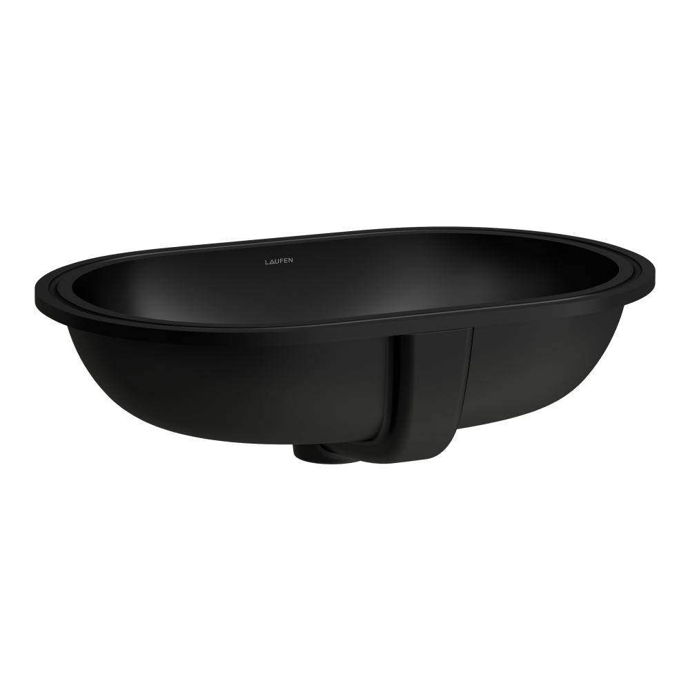 Laufen Savoy lavabo 51x31 cm oval bajo encimera negro mate H8189457161551