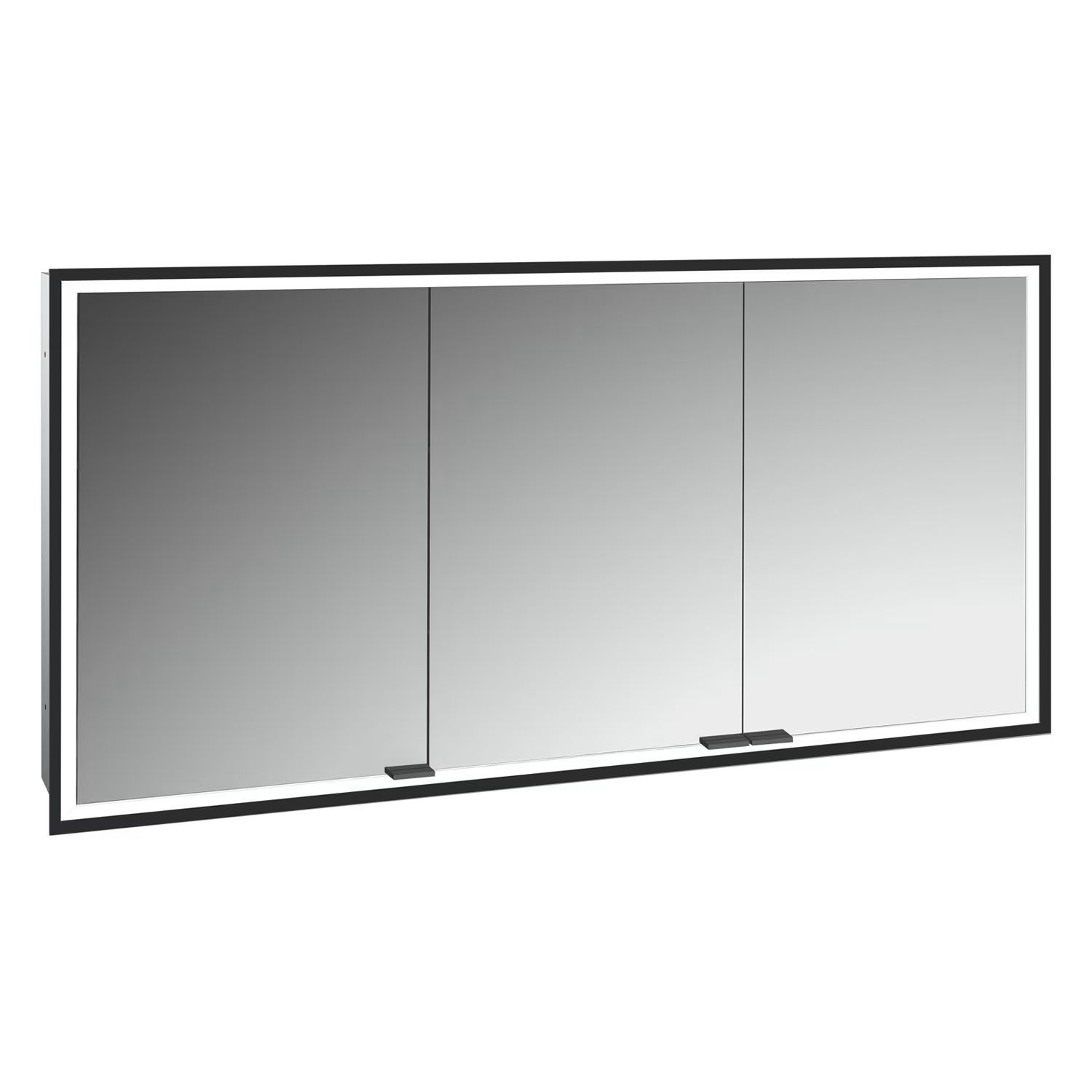 Kronenbach Cube 2.0 armario 140x17x70 cm con espejo negro KB100229MB