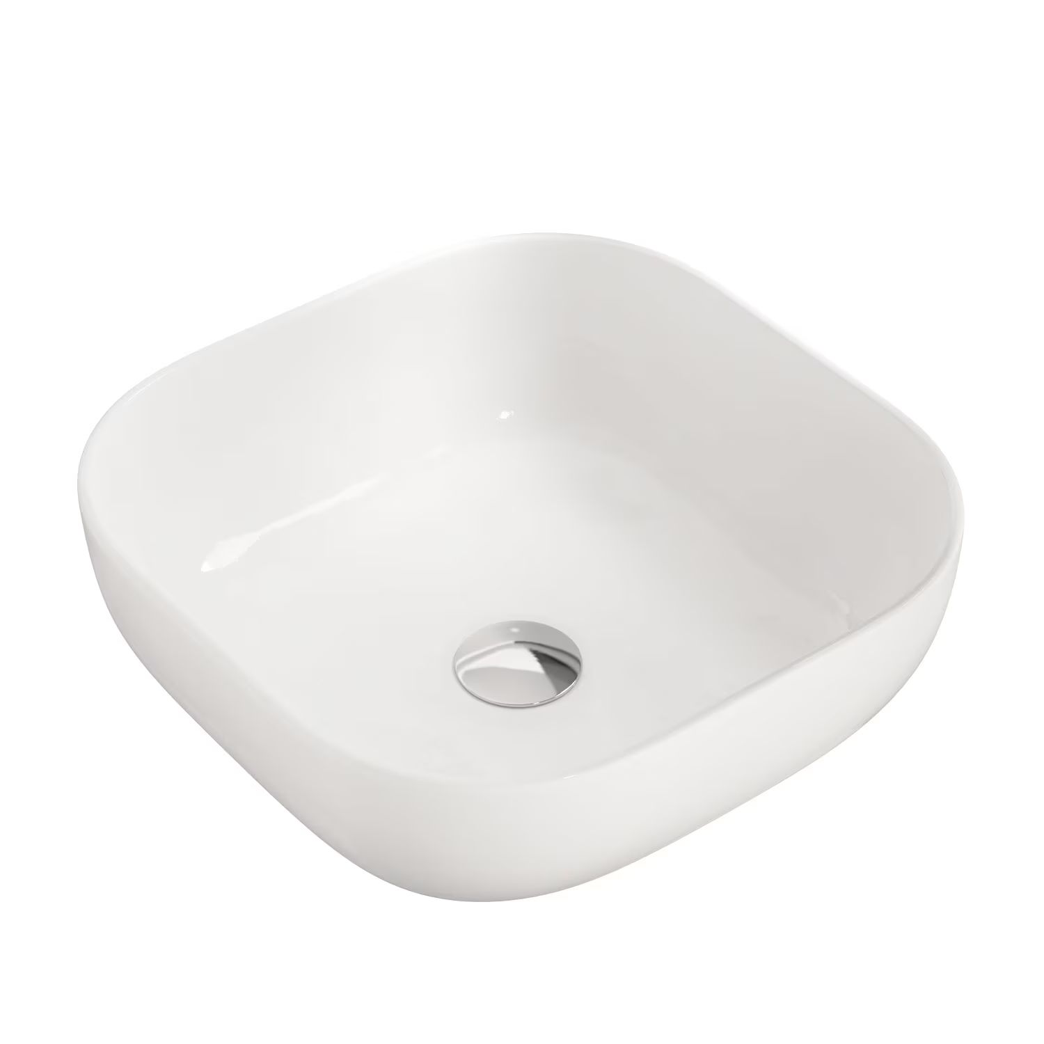 Kronenbach Cube lavabo 42x42 cm cuadrada sobre encimera blanco KB144500CU