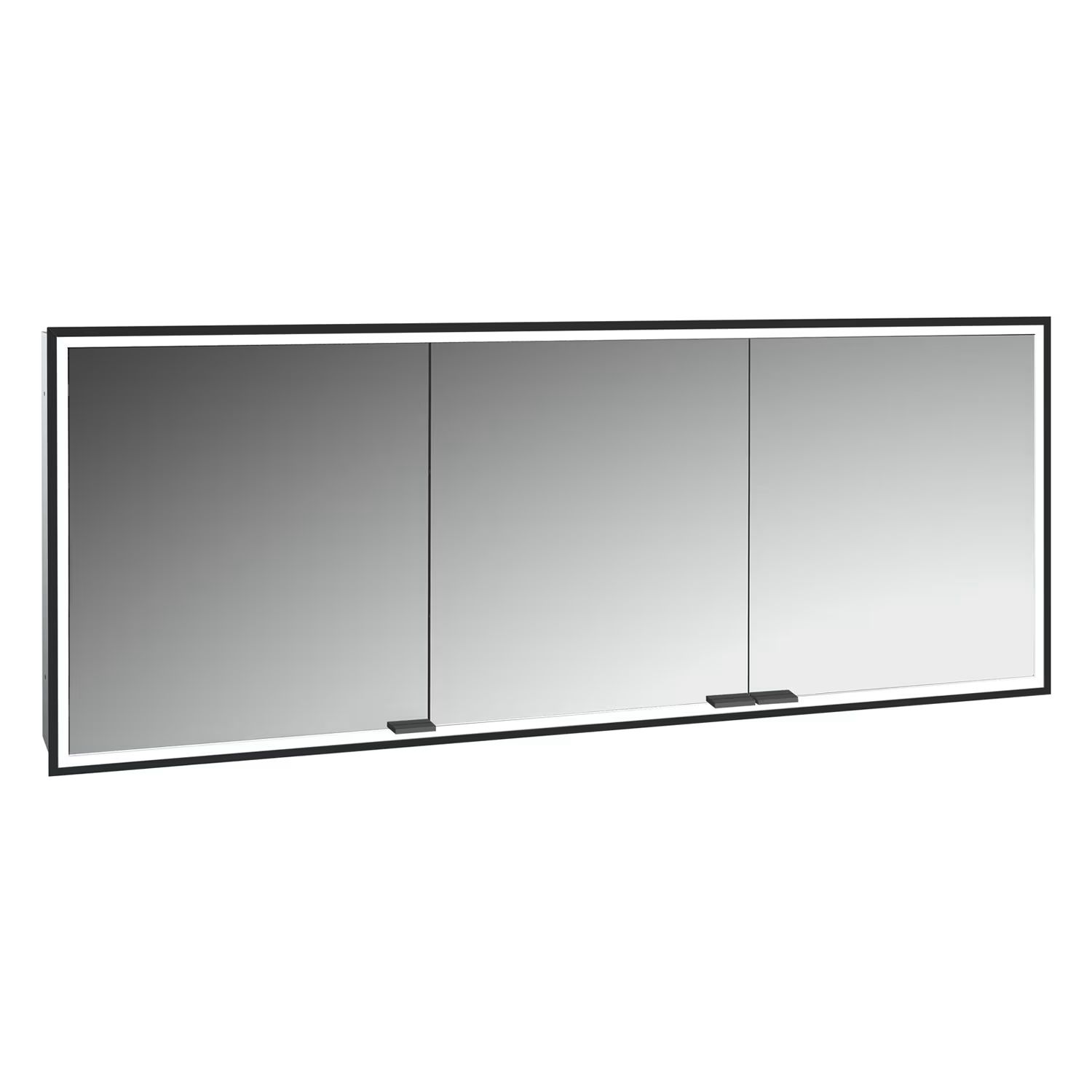 Kronenbach Cube 2.0 armario 180x17x70 cm con espejo negro KB100239MB