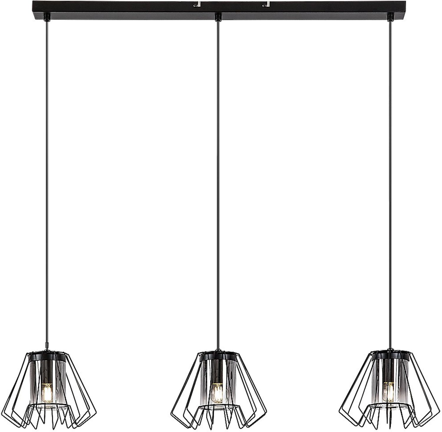 Rabalux Emerencia lámpara colgante 3x40 W negro-humado 72371