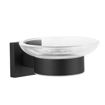 Kronenbach Quara 2.0 Black jabonera de pared negro-transparente 29.210.060.1904