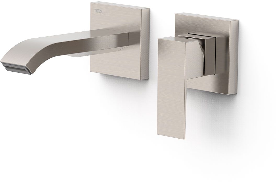 Tres Cuadro grifo para lavabo empotrado acero 00630023AC