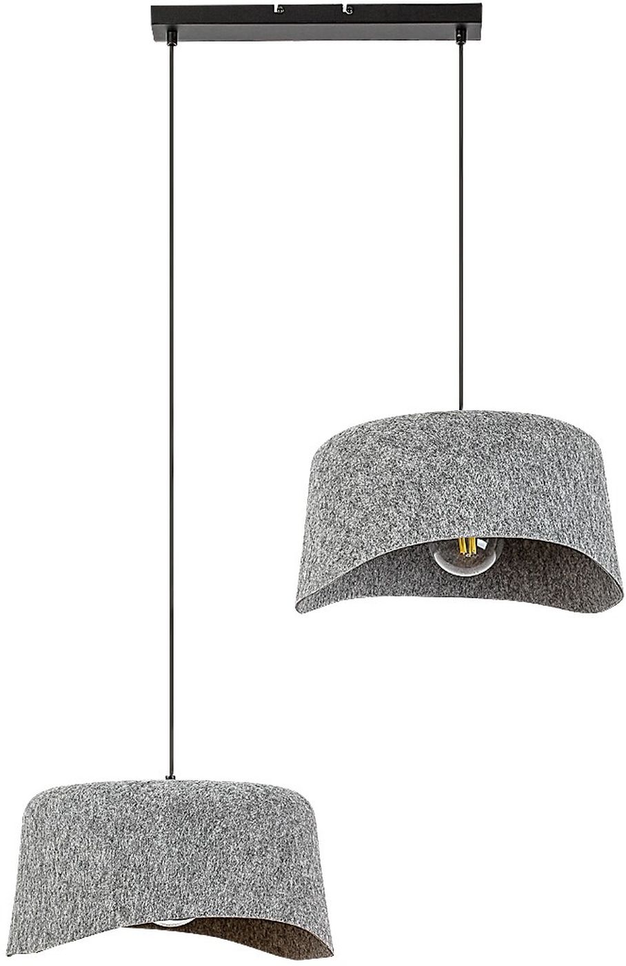 Rabalux Farelia lámpara colgante 2x10 W negro-gris/gris ceniza 72190