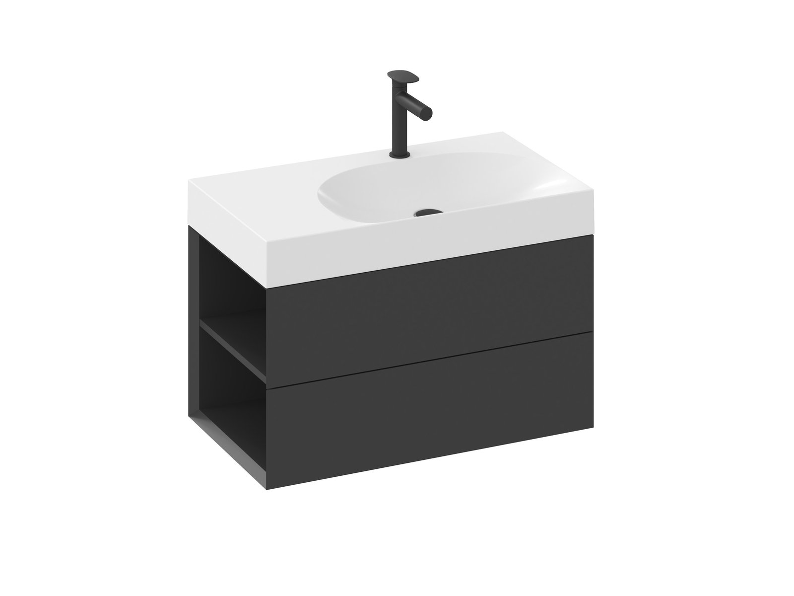 Ravak Lite armario 80x45x43 cm suspendido, para lavabo negro X000001874