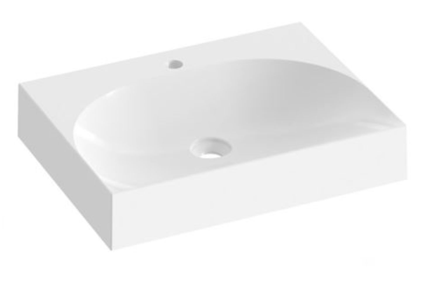 Ravak Lite lavabo 60x45 cm rectangular para mueble blanco brillante XJX01260004