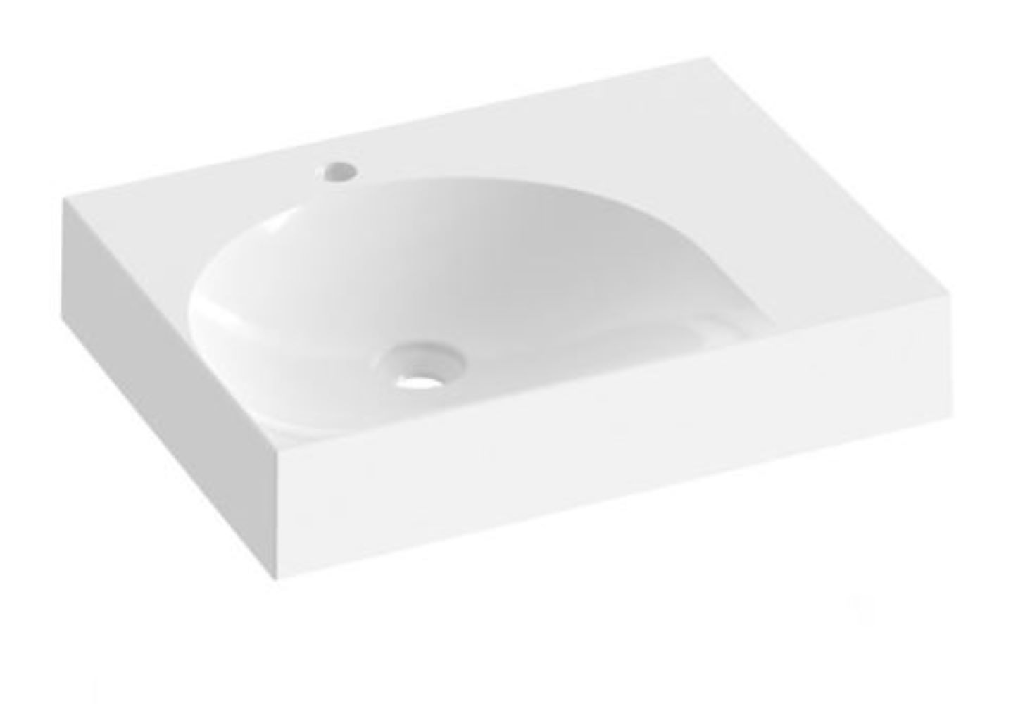Ravak Lite lavabo 60x45 cm rectangular para mueble blanco XJXP1260000
