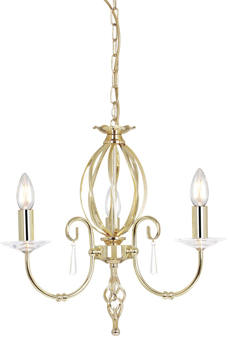 Elstead Lighting Aegean lámpara colgante 3x60 W latón AG3-POL-BRASS