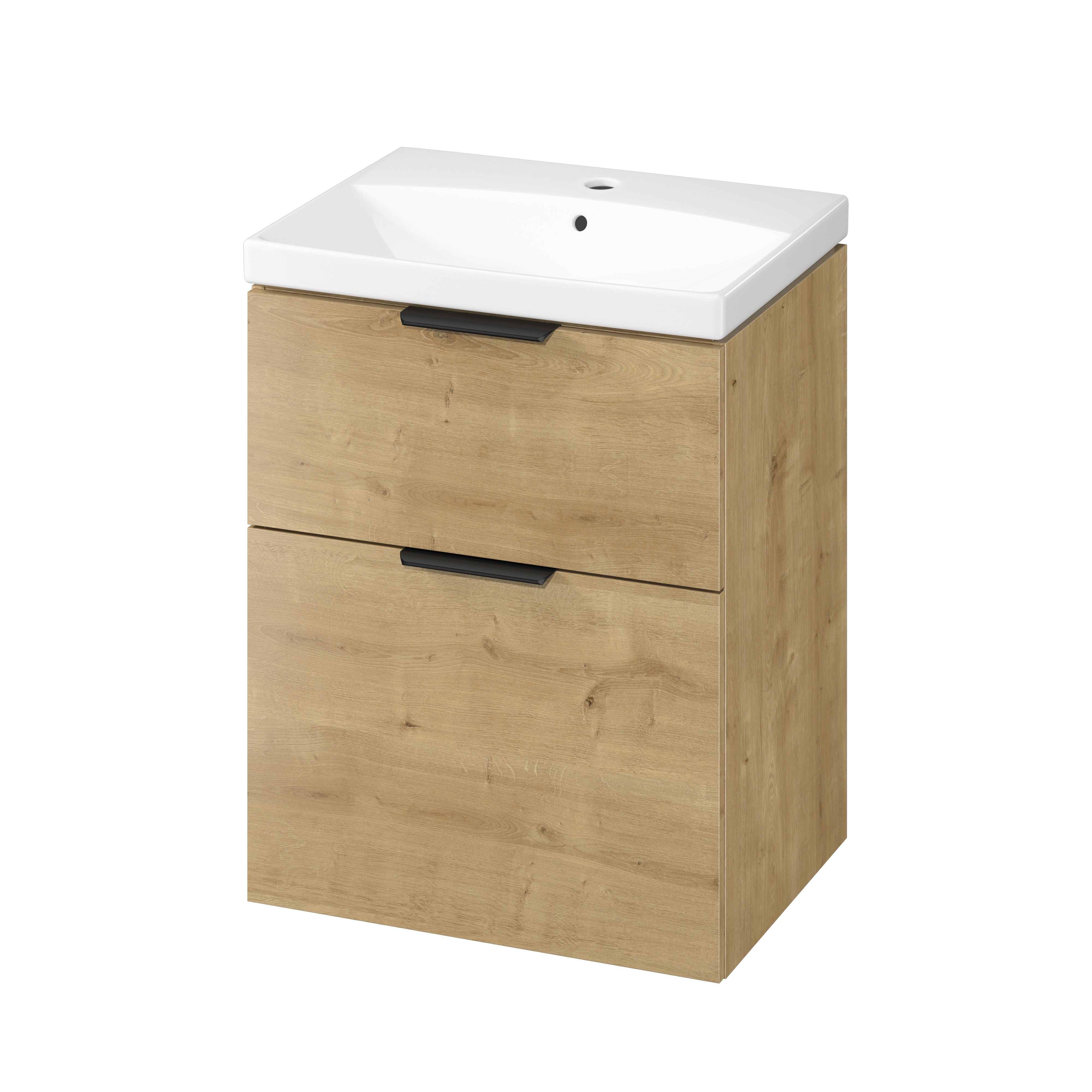 Cersanit City lavabo con mueble 60 cm roble S4004-134