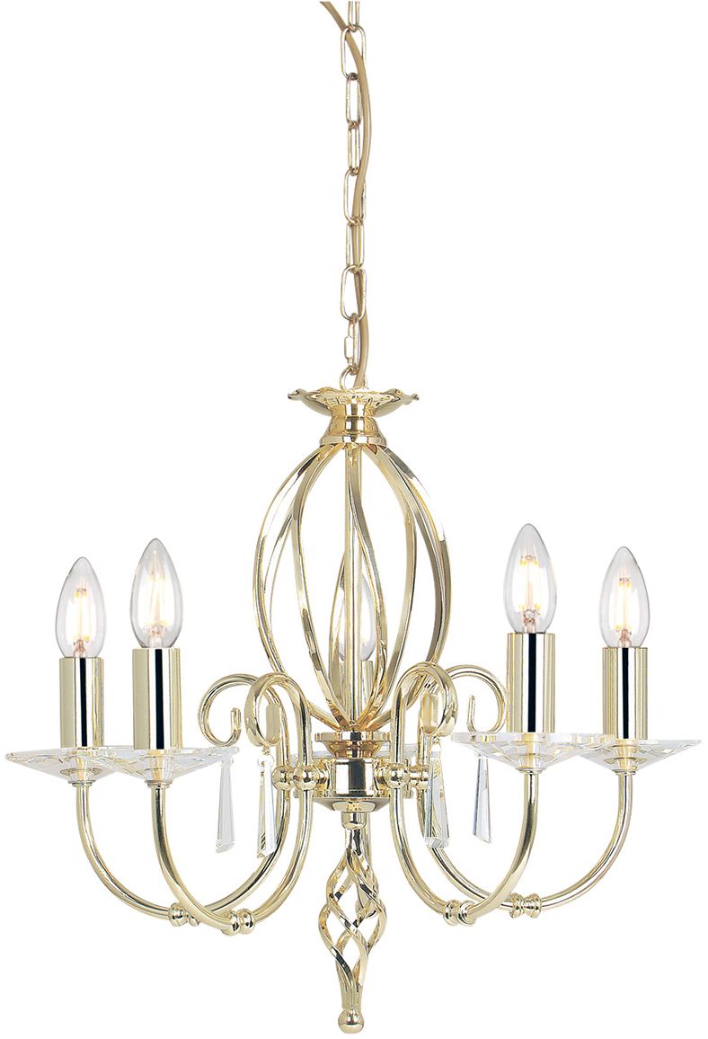 Elstead Lighting Aegean lámpara colgante 5x60 W latón AG5-POL-BRASS