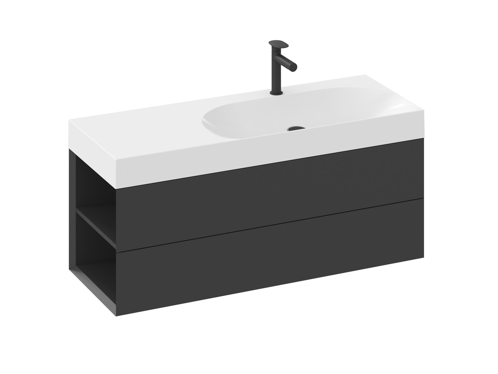 Ravak Lite armario 120x45x43 cm suspendido, para lavabo negro X000001880