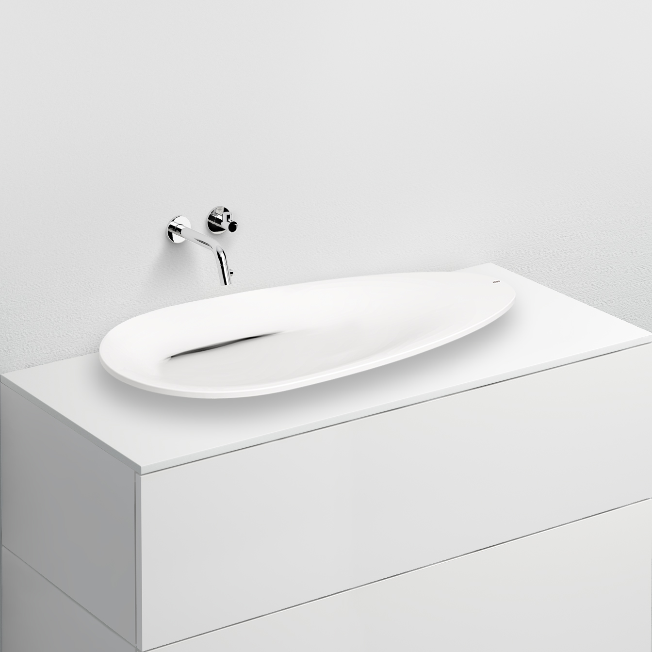 Clou First lavabo 84x38 cm oval sobre encimera blanco CL/02.27011