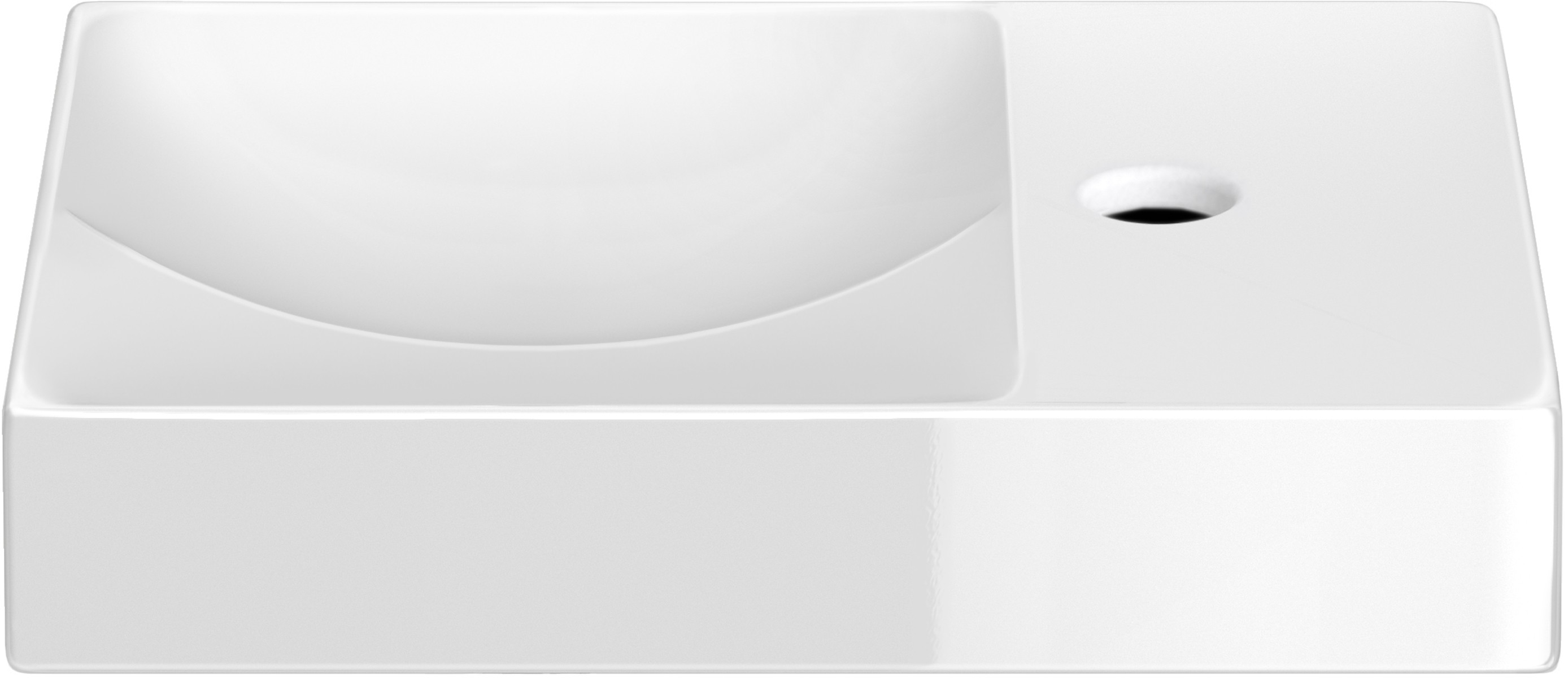 Clou Vale lavabo 38x19 cm rectangular clásico-sobre encimera blanco CL/03.03161.01.R