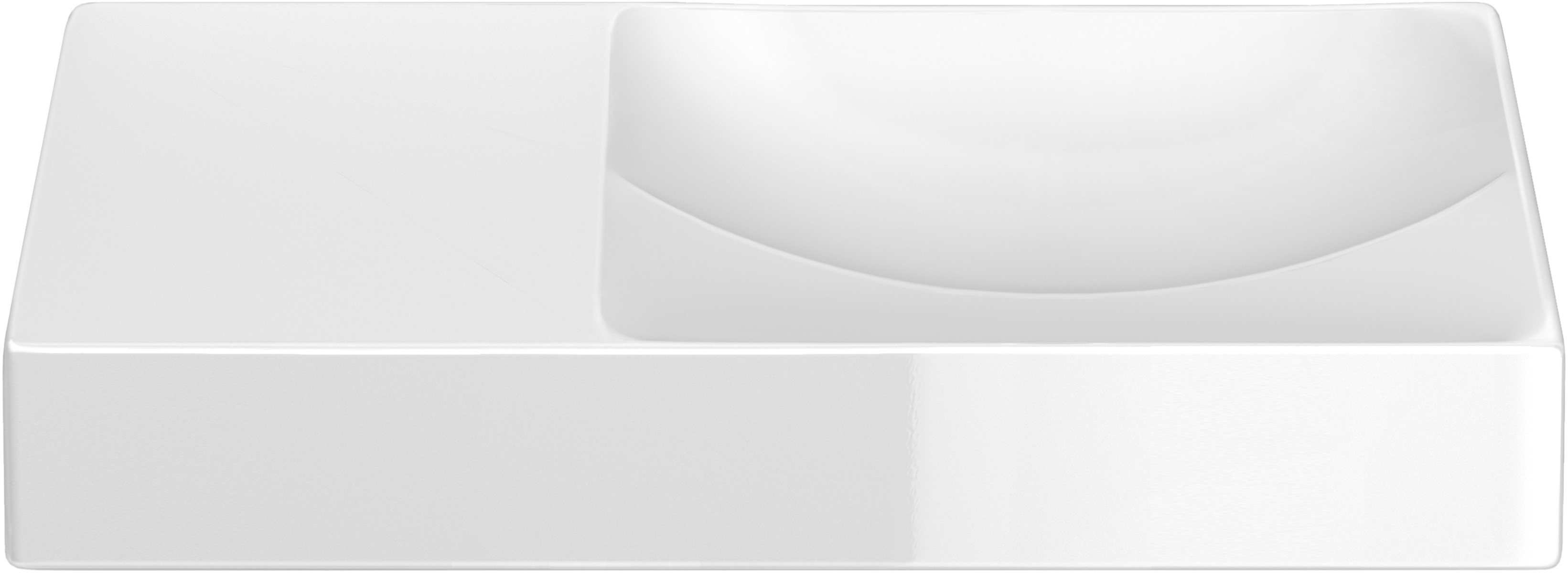 Clou Vale lavabo 45x19 cm rectangular clásico-sobre encimera blanco brillante CL/03.03162.L