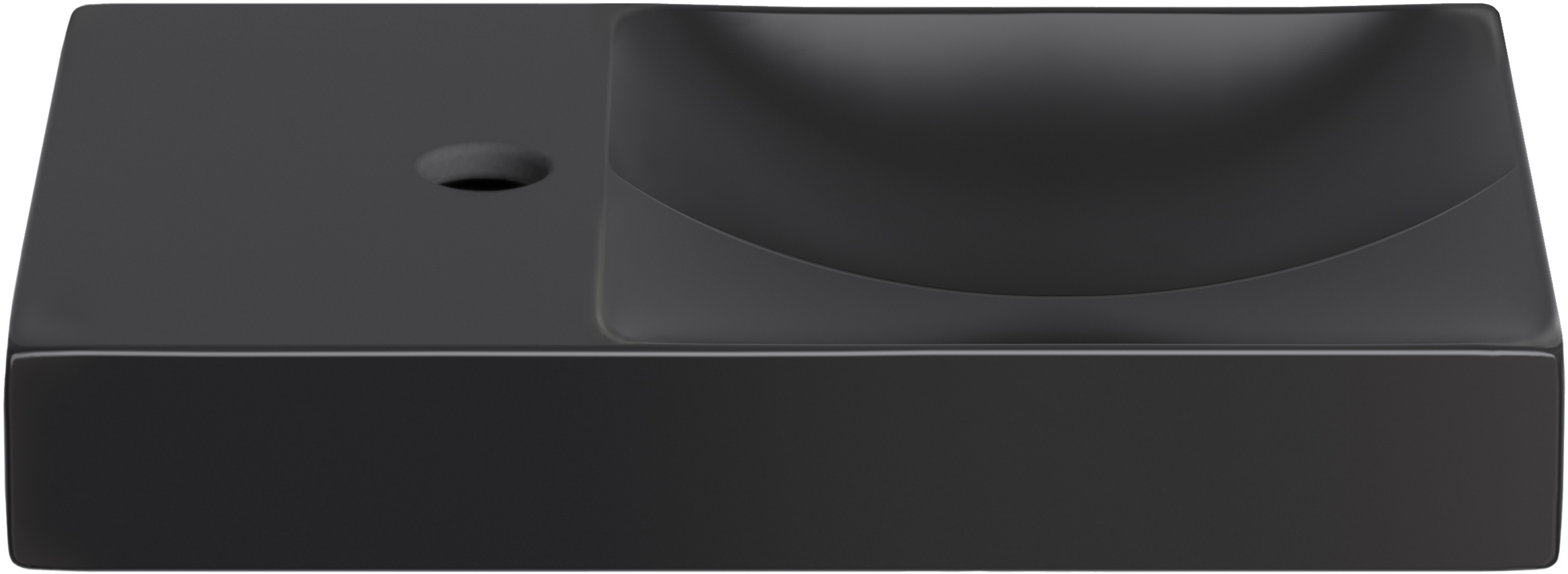 Clou Vale lavabo 45x19 cm rectangular clásico-sobre encimera negro mate CL/03.30162.01.L