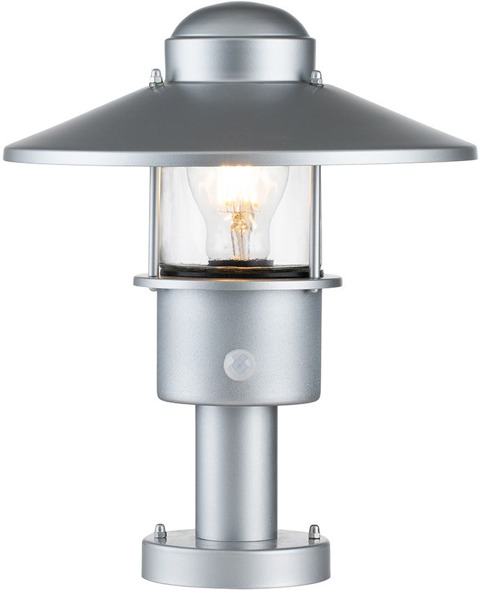 Elstead Lighting Klampenborg lámpara de pie para exteriores 1x60 W plata KLAMPENBORG-PED-PIR-SIL