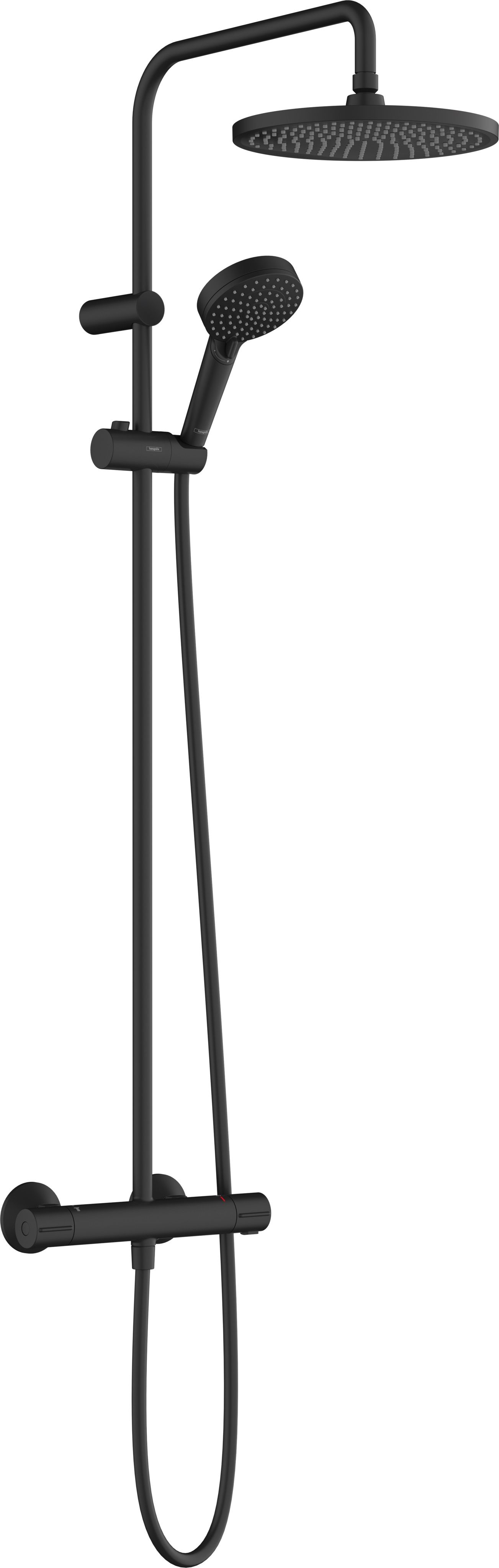 Hansgrohe Vernis Blend conjunto bañera/ducha a pared con termostato con rociador con efecto lluvia negro 26426670