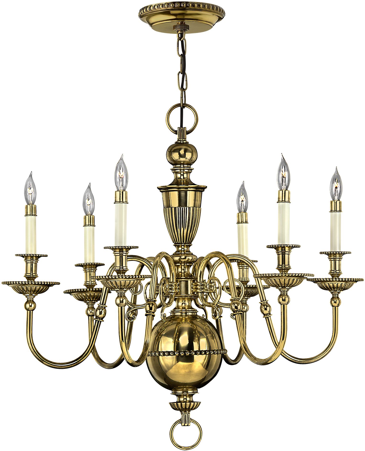 Elstead Lighting Cambridge lámpara colgante 6x40 W latón HK-CAMBRIDGE6