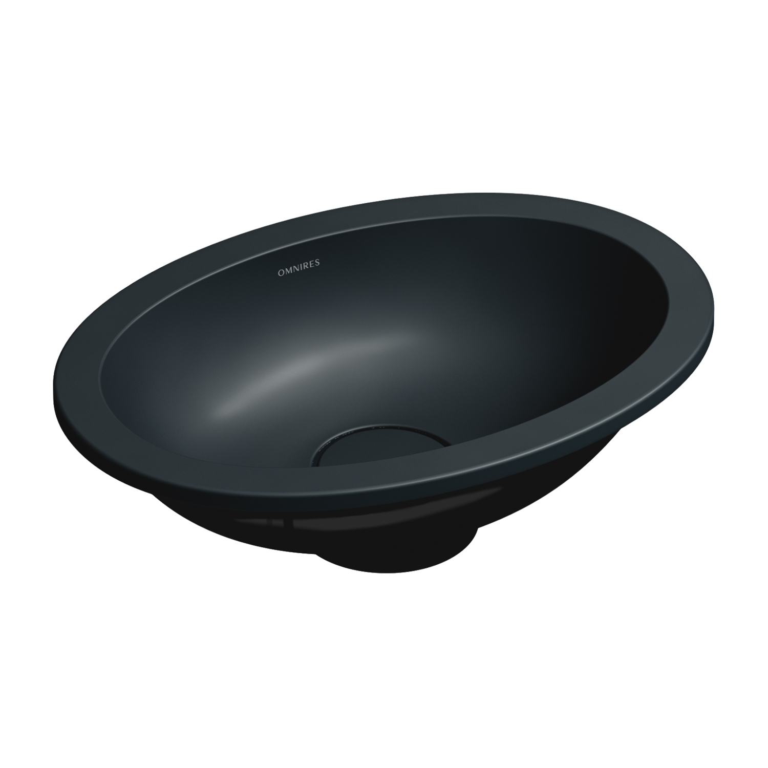 Omnires Shell M+ lavabo 38x25 cm oval bajo encimera negro mate SHELL380UPBLV