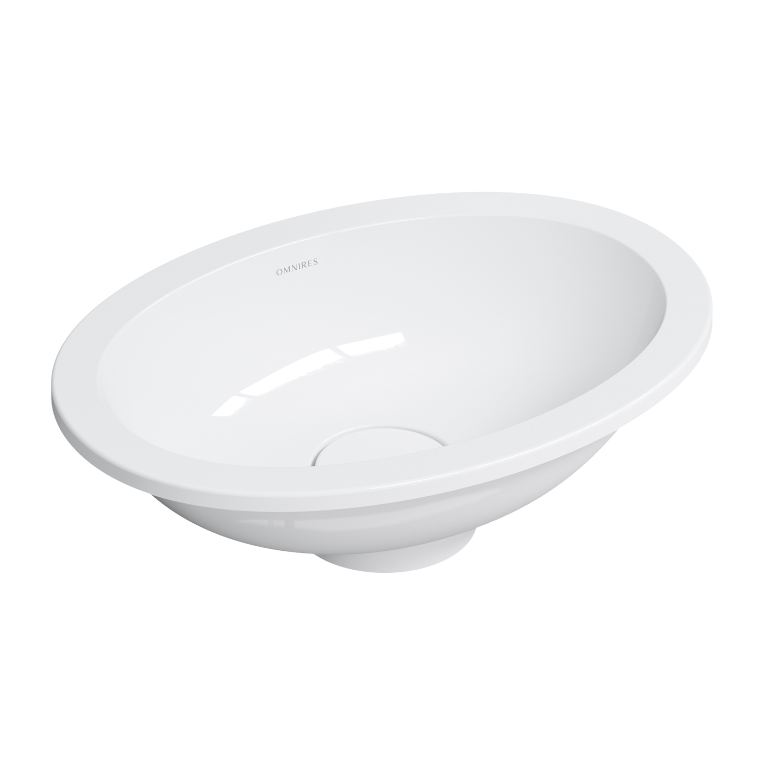 Omnires Shell M+ lavabo 38x25 cm oval bajo encimera blanco SHELL380UPBP