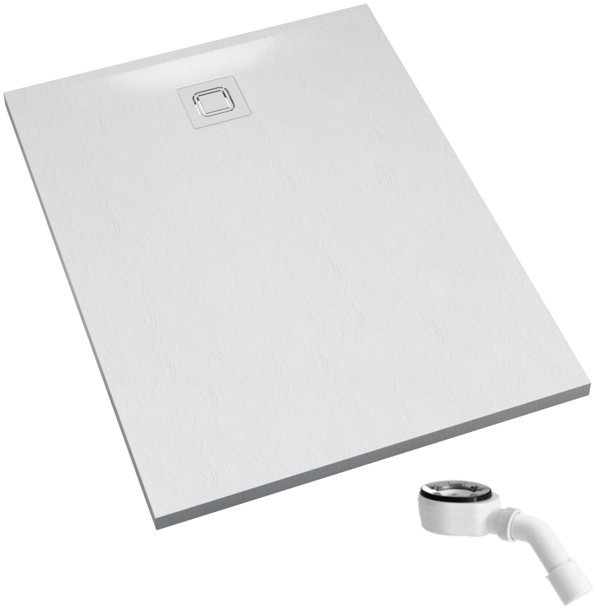 Schedpol Majestic White Stone plato de ducha rectangular con sifón 120x90 cm blanco 3.3517/B/ST-M6/B