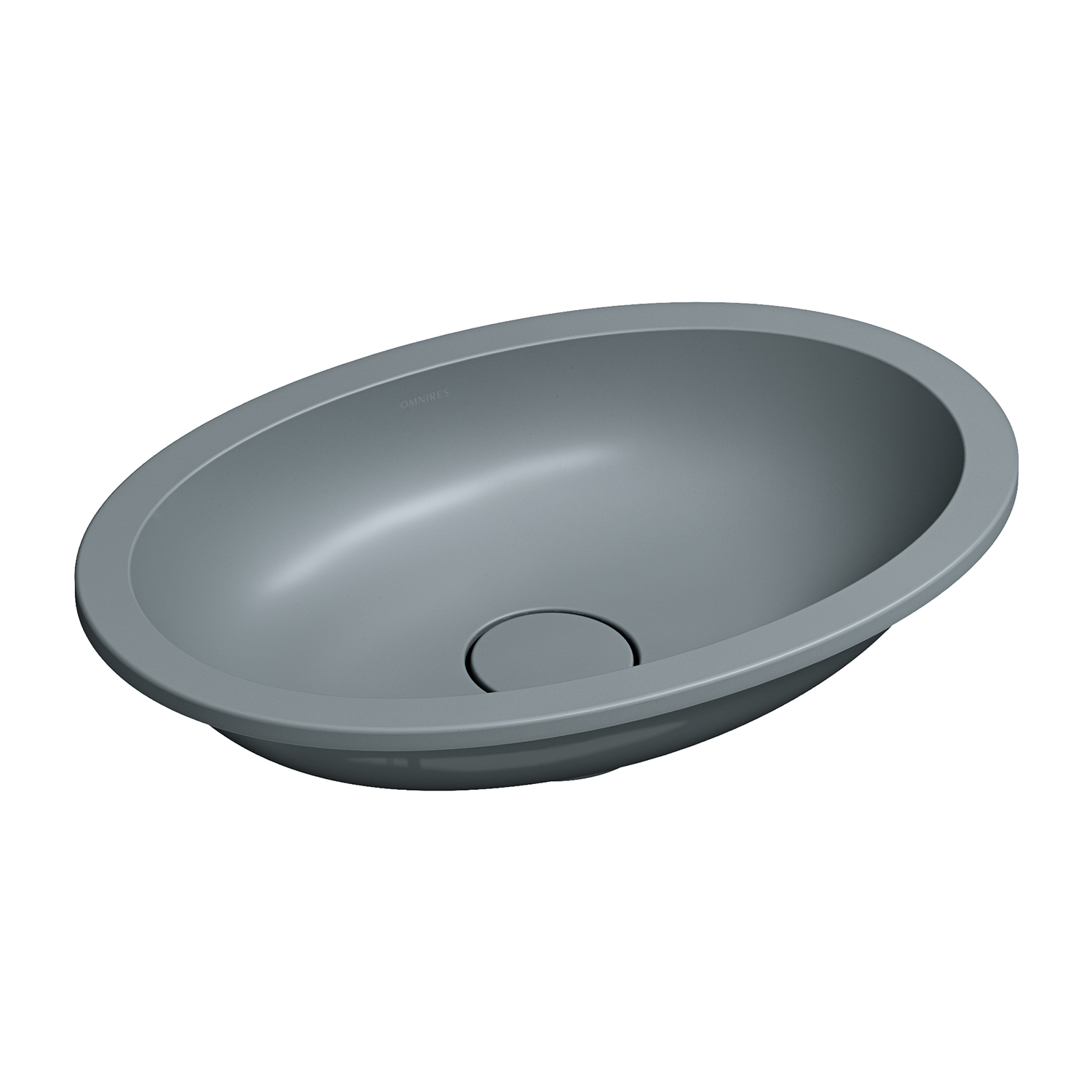 Omnires Shell M+ lavabo 48x31 cm oval bajo encimera gris/piedra mate SHELL480UPAG