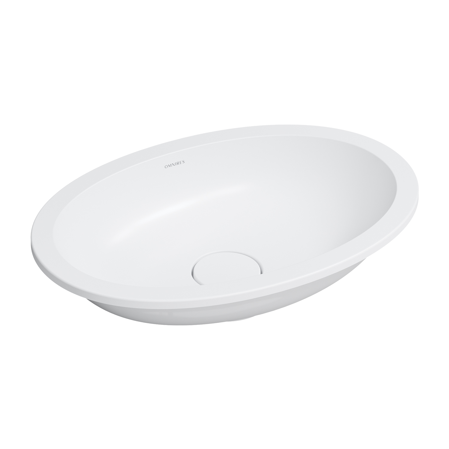Omnires Shell M+ lavabo 48x31 cm oval bajo encimera blanco SHELL480UPBM