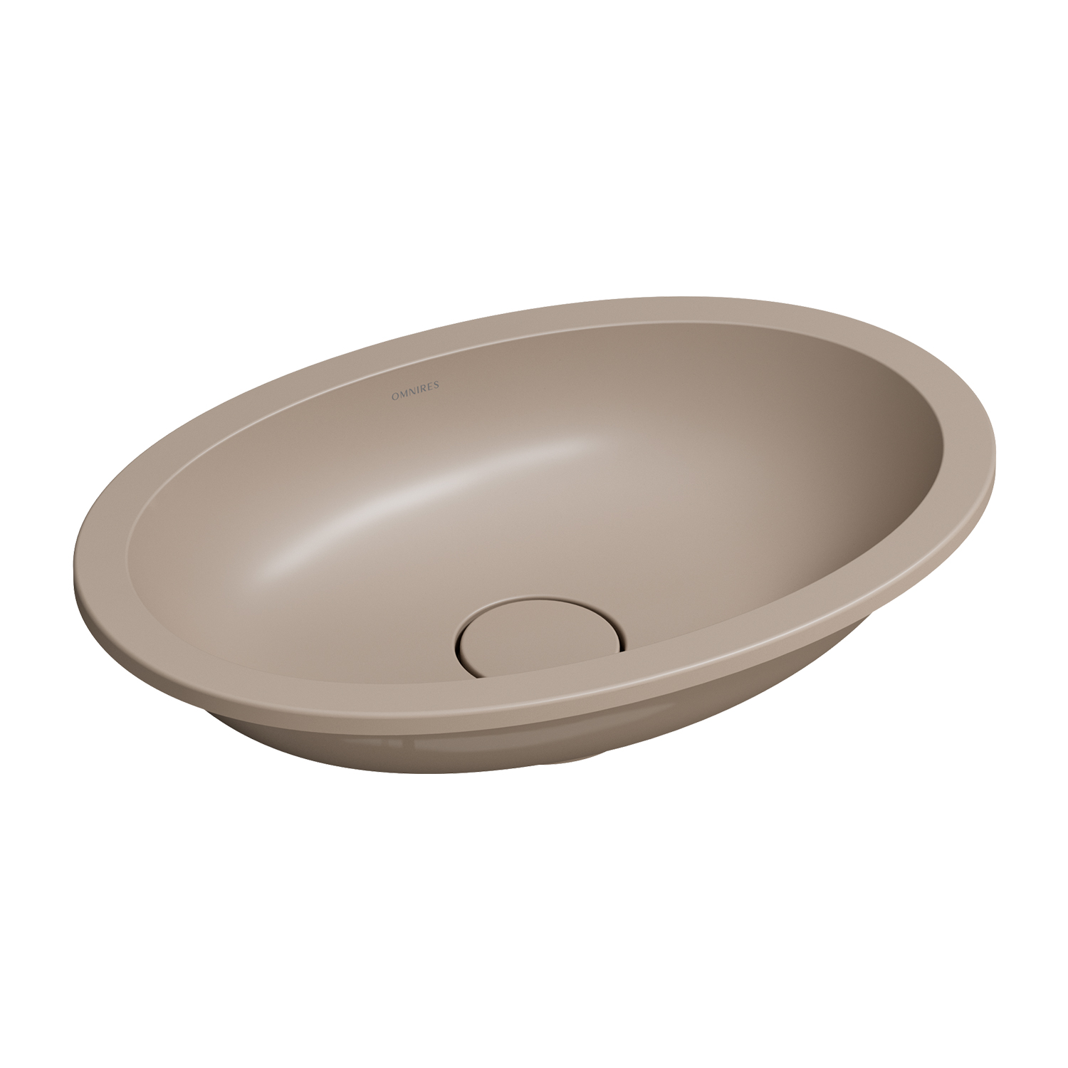 Omnires Shell M+ lavabo 48x31 cm oval bajo encimera marrón/beige SHELL480UPDB