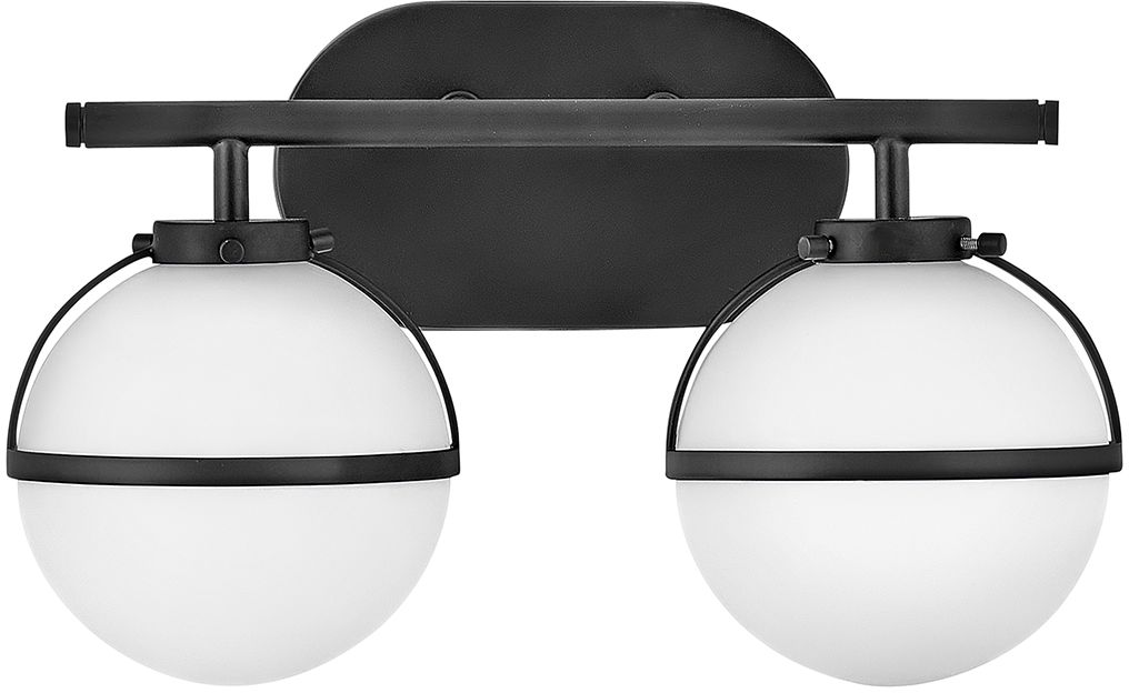 Elstead Lighting Hollis lámpara de pared 2x40 W blanco-negro HK-HOLLIS2-O-BK-BATH