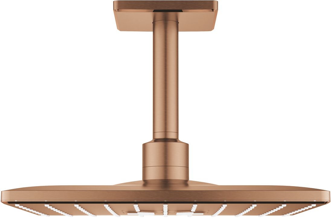 Grohe Rainshower brazo de ducha con efecto lluvia 31x31 cm cuadrada Brushed Warm Sunset 26481DL0