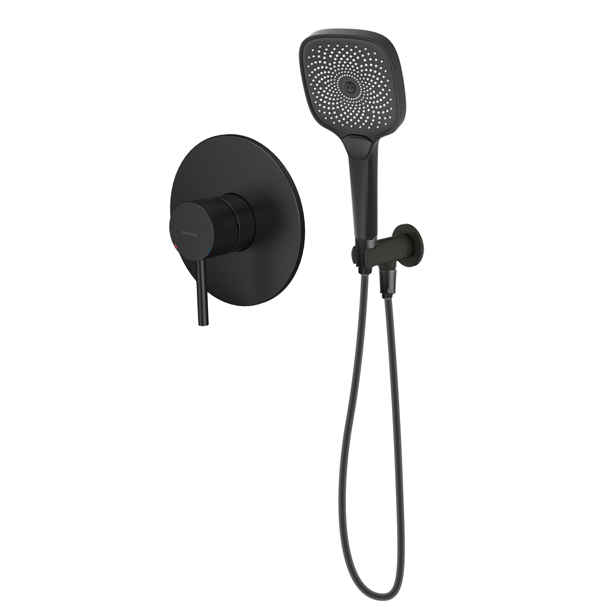 Conjunto grifo para ducha Oltens Molle 33100300, alcachofa de ducha Oltens Havis EasyClick 37108300, 39304300, 37200300