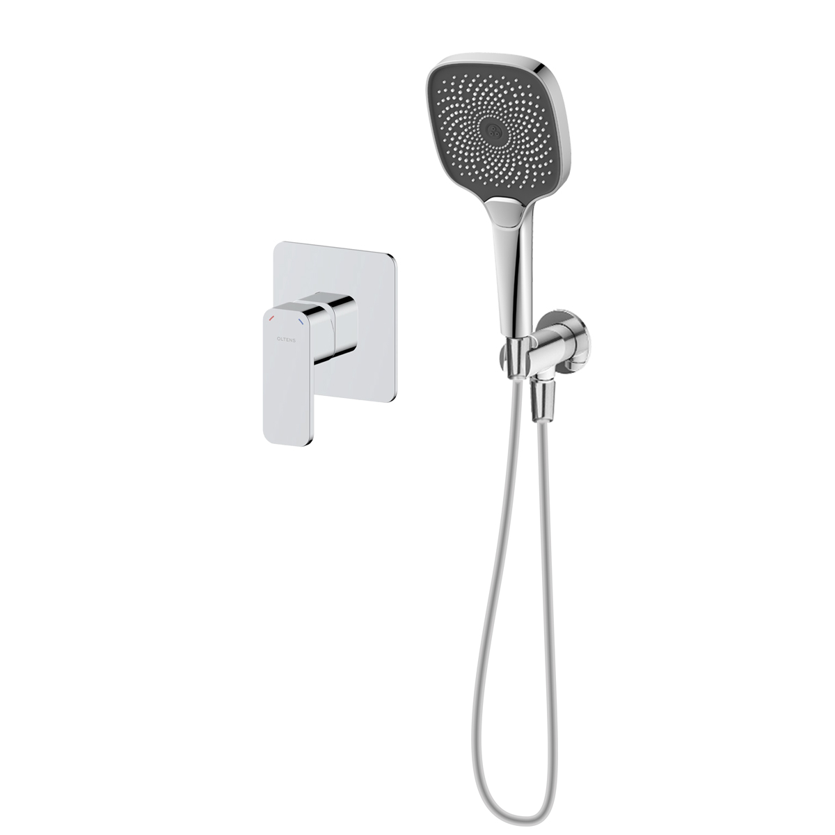 Conjunto grifo para ducha Oltens Hadsel 33106100, alcachofa de ducha Oltens Havis EasyClick 37108100, 39304100, 37200100