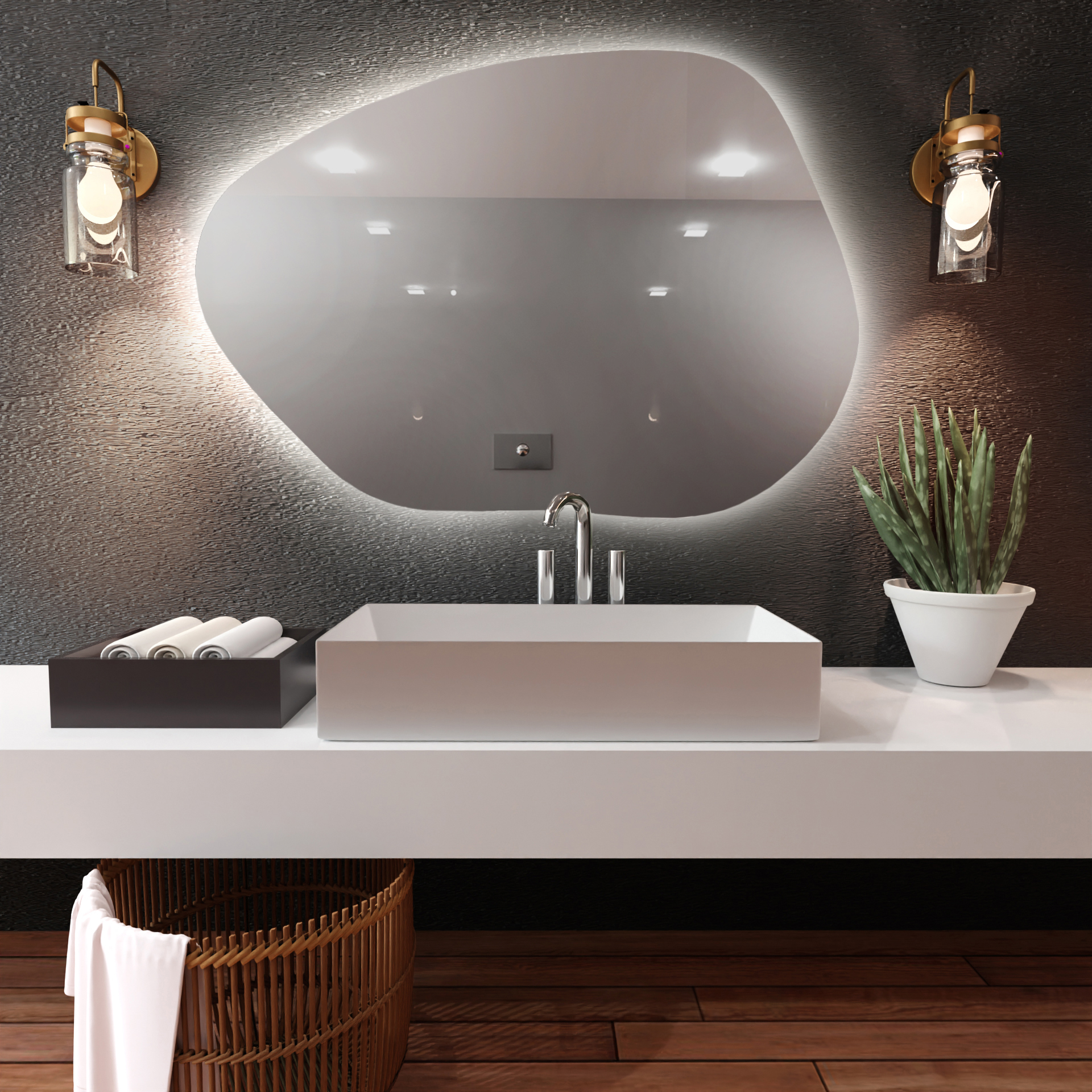 Baltica Design Bright Stain I espejo 70x50 cm con iluminación 5904107913940