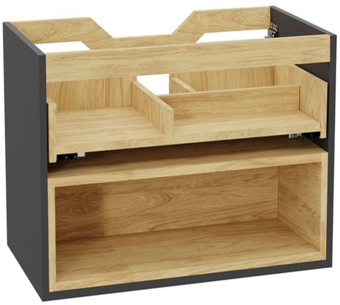 Excellent Tuto 2.0 estructura de armario 60x46.5x50 cm suspendido, para lavabo gris-roble MLEX.2171.600.GRBL